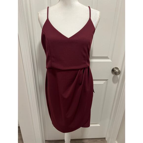 NWT LULUS Burgundy Spaghetti Strap Dress size large XL - Picture 1 of 6